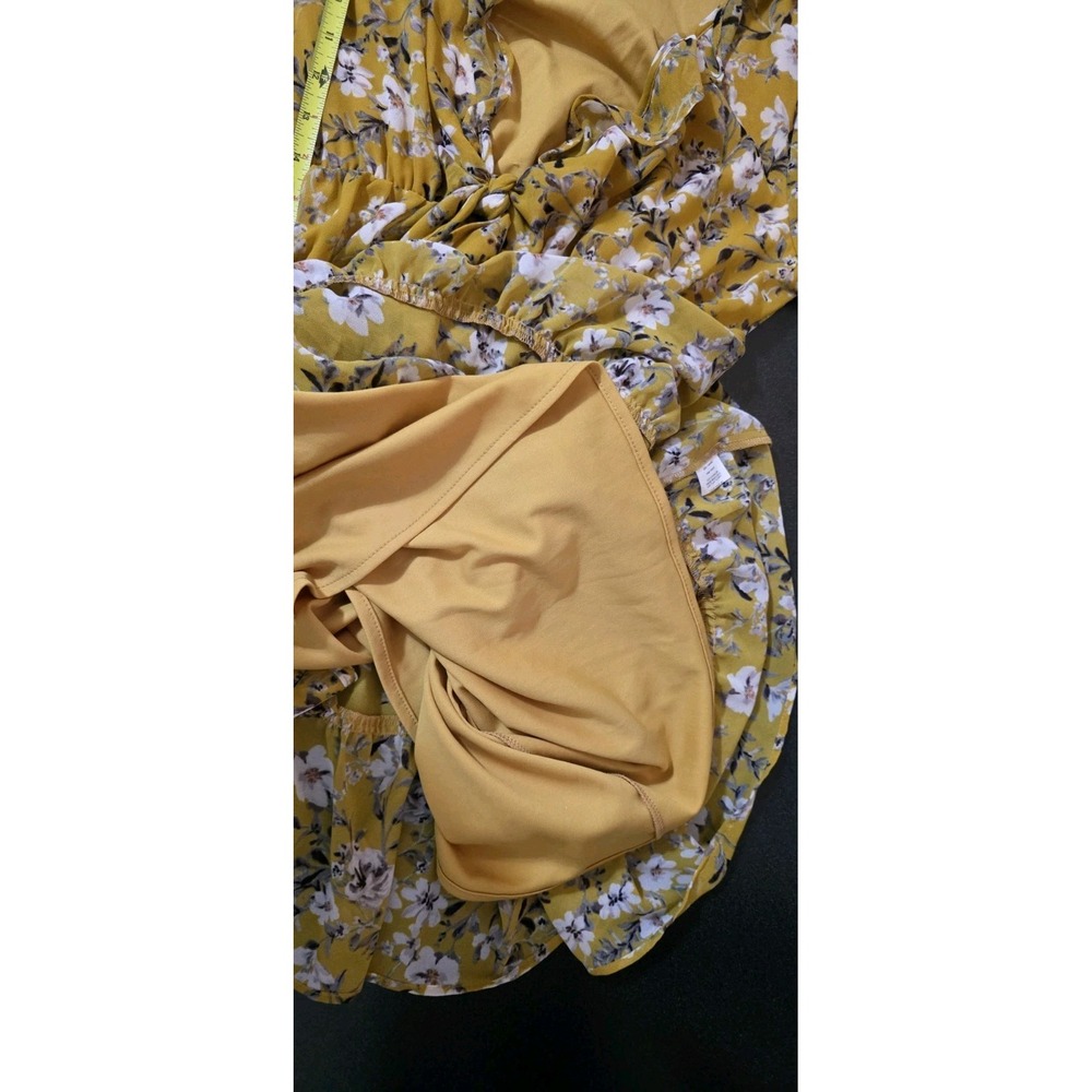 NEW SHOW ME YOUR MUMU ADDY TIE DRESS FLIRTIN FLORAL Yellow Boho‎ Festival Sun M - Picture 9 of 10